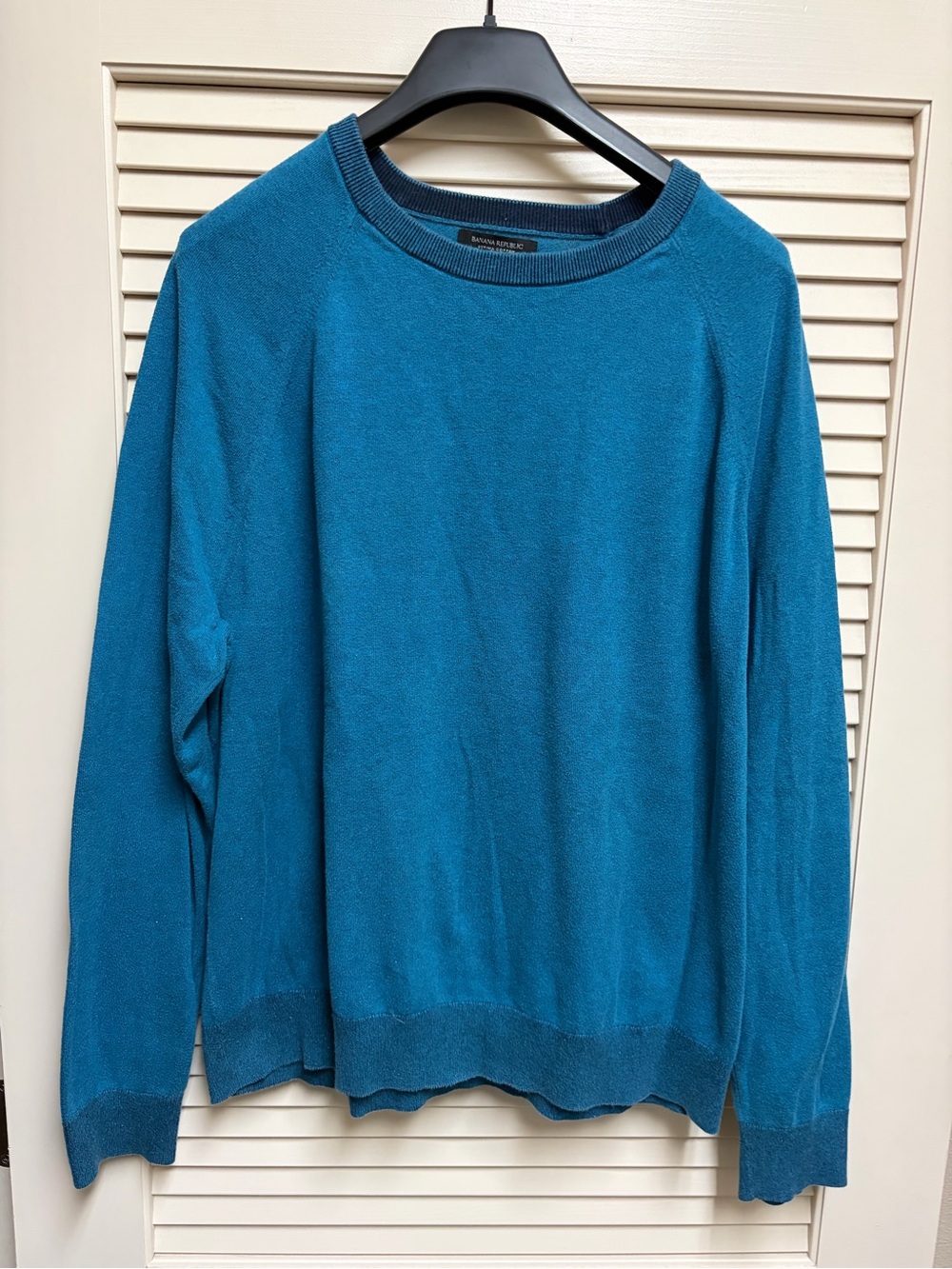 Banana Republic Supima Cotton Blue Crew Neck Sweater Men’s XL Soft Knit Preppy